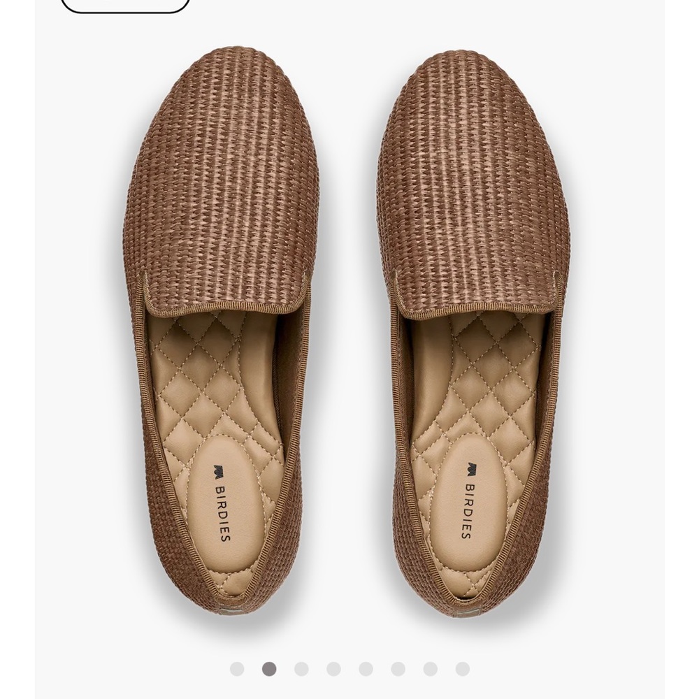 BIRDIES SLIPPERS - starling in walnut raffia size 9 EUC RET $130